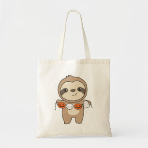 Bolsa Tote Sloth Happy Halloween Pumpkin Bat Costume Tote Bag