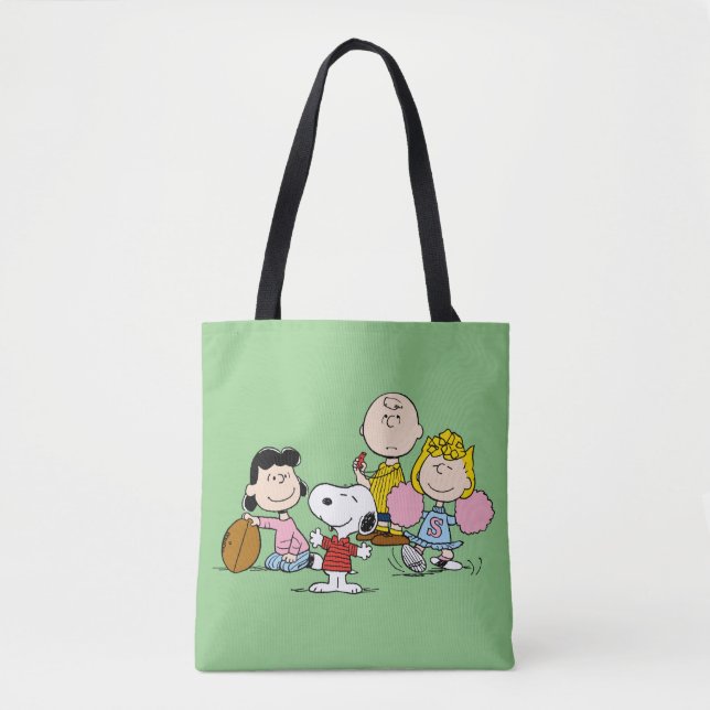 Bolsa Tote Snoopy e Gang Play Futebol (Frente)