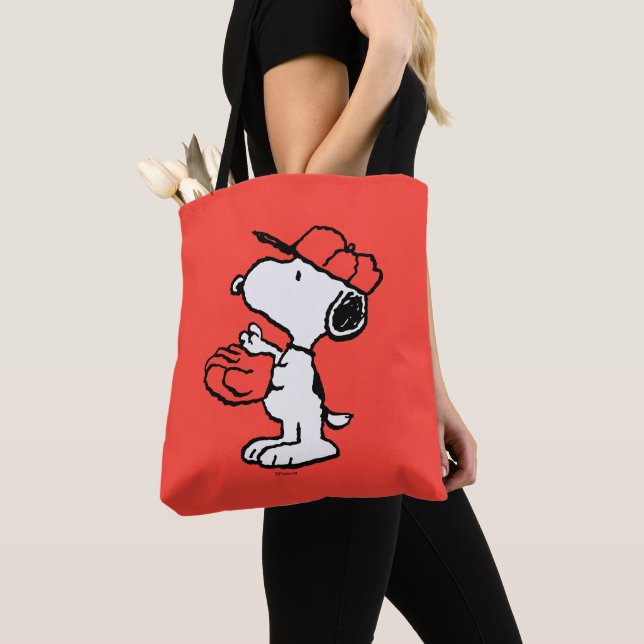 Bolsa Tote Snoopy Varsity Sports Baseball (Close Up)