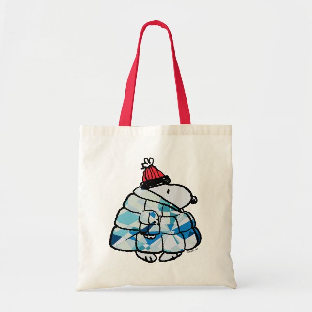Bolsa Tote Snoopy Winter Gem Puffer Jacket Tote Bag (Frente)