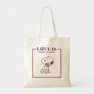 Bolsa Tote Snoopy & Woodstock - O amor é Snuggles e Cuddles