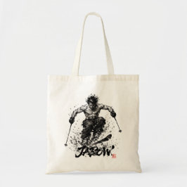 Bolsa Tote Snowboard Brush Art - Skier Samurai Musashi Ski
