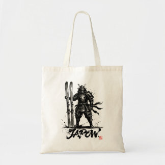 Bolsa Tote Snowboard Brush Art - Skier Standing Samurai