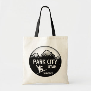Bolsa Tote Snowboard de Park City Utah - Snowboard art Black