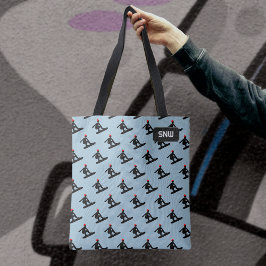 Bolsa Tote Snowboarder catching air - adicionar um nome ou in