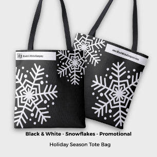 Bolsa Tote Snowflake Black & White Company Name Site