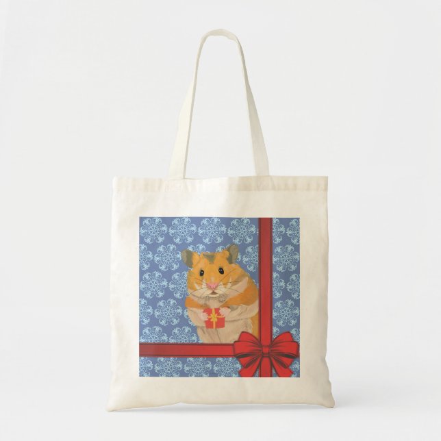 Bolsa Tote Snowflakes Hamster de Natal (Frente)