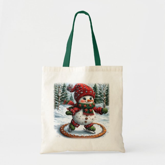 Bolsa Tote Snowman de Natal (Frente)