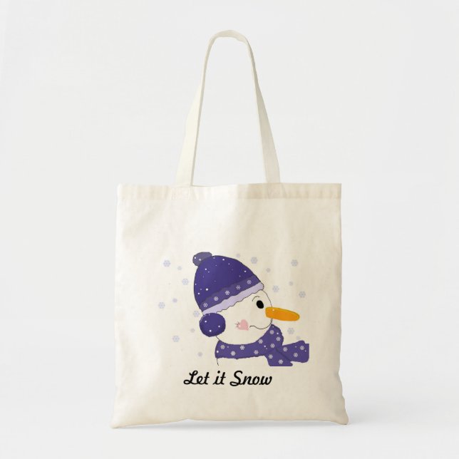 Bolsa Tote Snowman - Deixe-o nevar (Frente)