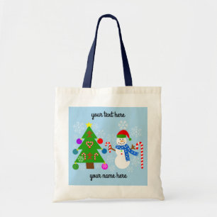 Bolsa Tote Snowman e Árvore de Natal #2 Toalha
