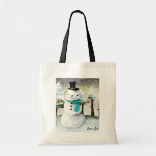 Bolsa Tote Snowman em Desenho de Natal