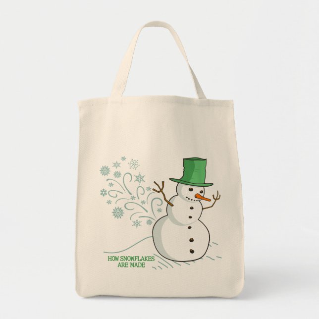 Bolsa Tote Snowman Farts Snowflakes (Frente)