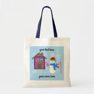 Bolsa Tote Snowman & House #1 Tot Bag
