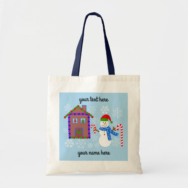 Bolsa Tote Snowman & House #1 Tot Bag (Frente)