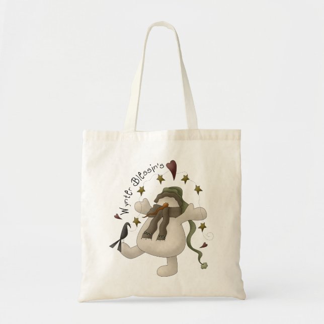 Bolsa Tote Snowman Tote Bag de Wynter Blessin (Frente)
