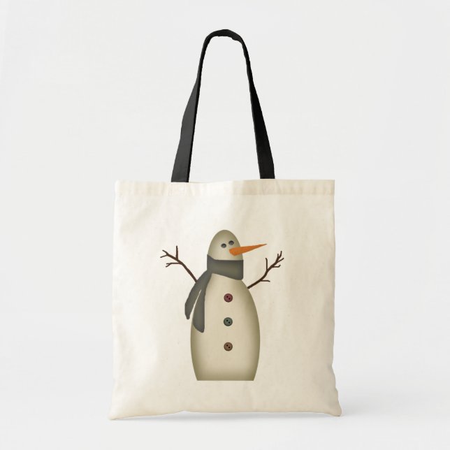 Bolsa Tote Snowman Tote Bag Primitivo (Frente)
