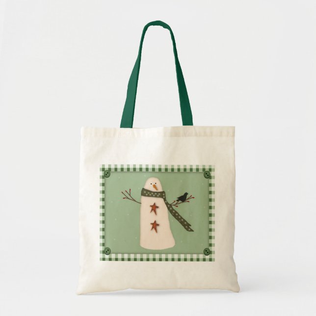 Bolsa Tote Snowman Tote Bag Primitivo (Frente)