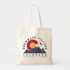 Bolsa Tote Snowmass Colorado Flag Retro Sunset Ski Souvenirs