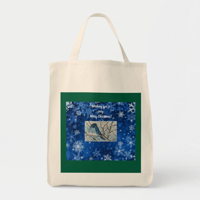 Bolsa Tote Snowy Bluebird Notecard (Frente)