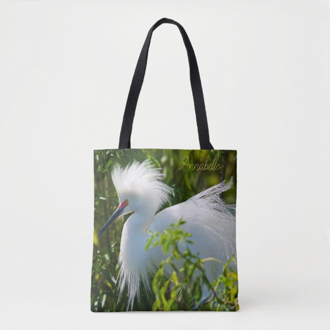 Bolsa Tote Snowy Egret (Frente)