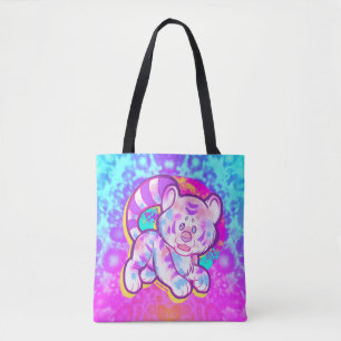Bolsa Tote Snowy Tiger Cute Neon Kidcore