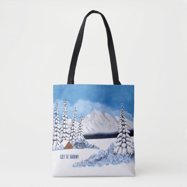 Bolsa Tote Snowy Winter Scene (Frente)