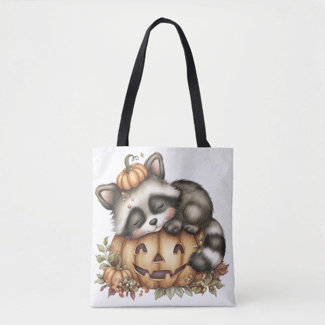 Bolsa Tote Só andando, Sleepy Racoon (Frente)