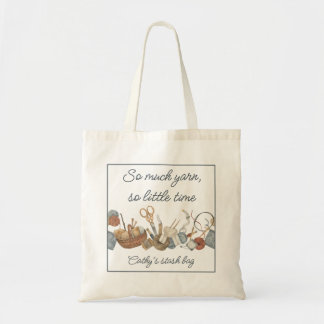 Bolsa Tote So Much Yarn So Little Time Personalized Tote Bag