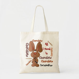 Bolsa Tote Só preciso de um coelhinho de chocolate
