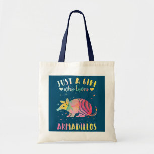 Bolsa Tote Só uma garota que ama Armadillos Watercolor