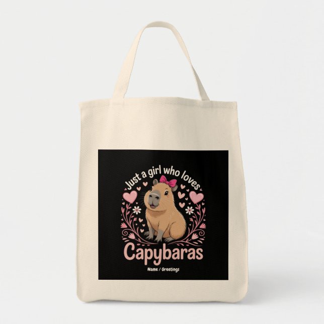 Bolsa Tote Só uma garota que ama Capybaras Engraçado Presente (Frente)