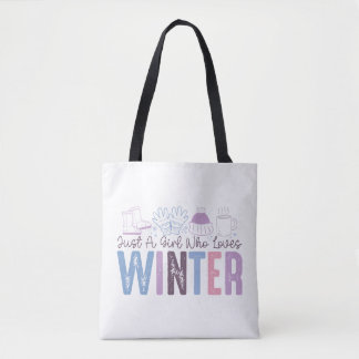 Bolsa Tote Só uma garota que ama Design de sazonal de inverno