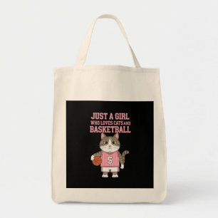Bolsa Tote Só uma garota que ama gatos e basquete