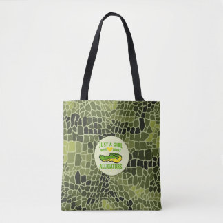 Bolsa Tote Só uma garota que ama o Alligator Impressão