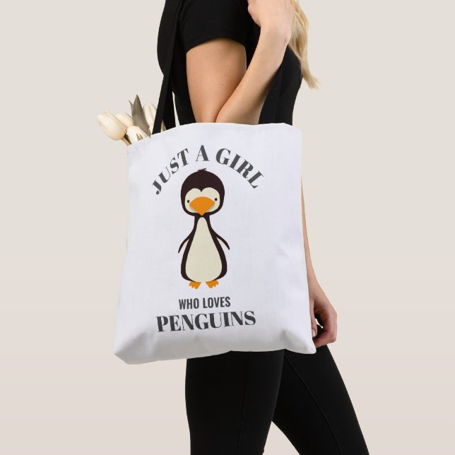 Bolsa Tote Só uma garota que ama Pinguins (Close Up)