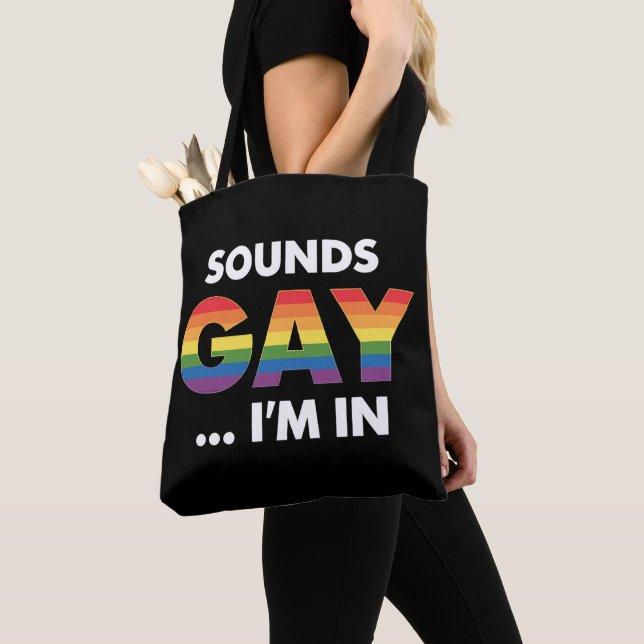 Bolsa Tote Soa Gay, sou Rainbow LGBTQ Pride (Close Up)