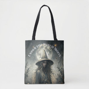 Bolsa Tote Sob a Lua da Bruxa - Bruxa Gótica