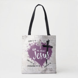 Bolsa Tote SOBRE JESUS Christian Scripture Gospel Grafite