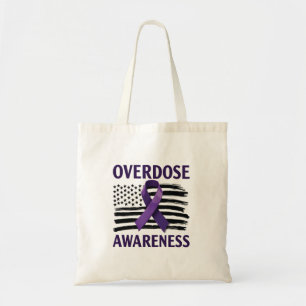 Bolsa Tote Sobredosagem Mês de Sensibilização Bandeira Americ