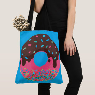 Bolsa Tote Sobremesa, Donut com Granulado de Arco-íris, Dough