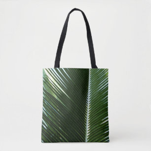 Bolsa Tote Sobreposição das bordas das palmas Abstrato Verde