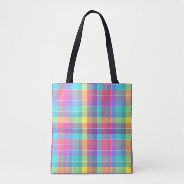Bolsa Tote Sobreposição de Pastel (Frente)