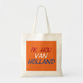 Bolsa Tote Sobreposição Ik Hou Van Holland em borda laranja