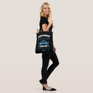 Bolsa Tote Sobrevivente de Câncer de Cólon Menina Fita Azul