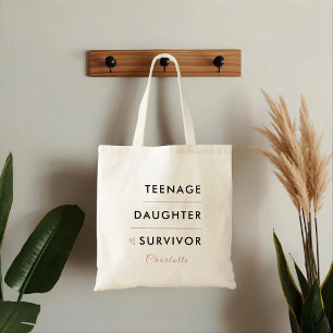 Bolsa Tote Sobrevivente de Filha Adolescente Personalizado
