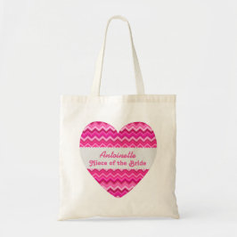 Bolsa Tote Sobrinha cor-de-rosa das vigas do nome do costume