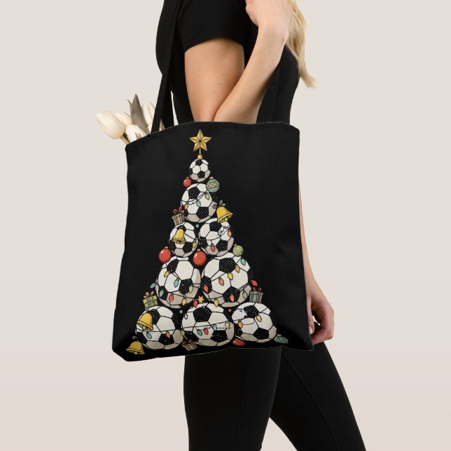 Bolsa Tote Soccer Christmas Tree (Close Up)