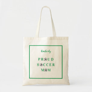 Bolsa Tote Soccer Mãe Orgulhosa (Verde) Personalizada Tote B