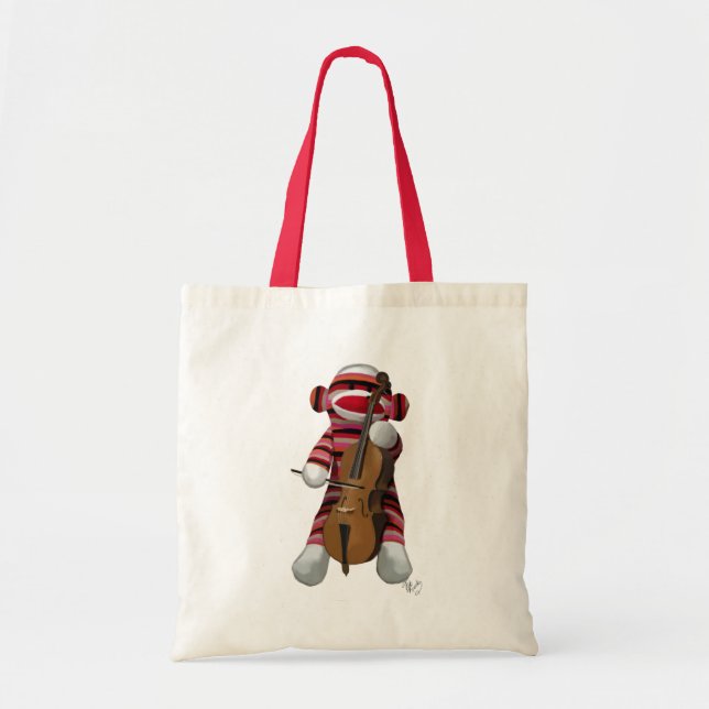 Bolsa Tote Sock Monkey e Cello (Frente)