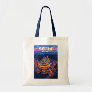 Bolsa Tote Sofia Bulgária Ilustração Viagem Art Vintage